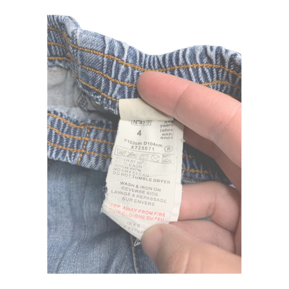 IKKS pull on elastic waist denim jeans 100% cotton size 4 - Picture 5 of 5